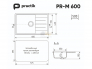 Мойка Practik PR-M 600-004 черный оникс