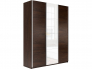 Шкаф-купе Прайм 3-х дверный 1800 ДСП/Стекло Белое/ДСП Венге