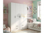 Шкаф 4-хстворчатый с ящиками Турин белый