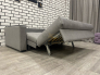 Диван Аккордеон 1400 рогожка серая накладки МДФ