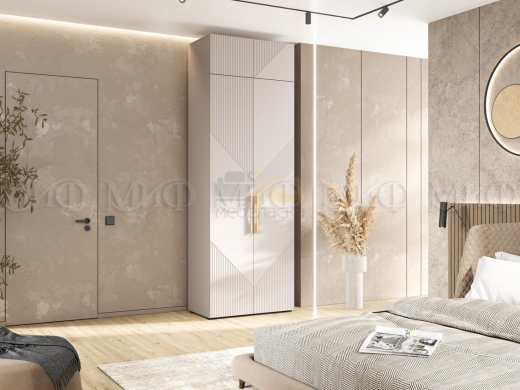 Шкаф 2-х створчатый (900) с антресолью Ирис Кашемир